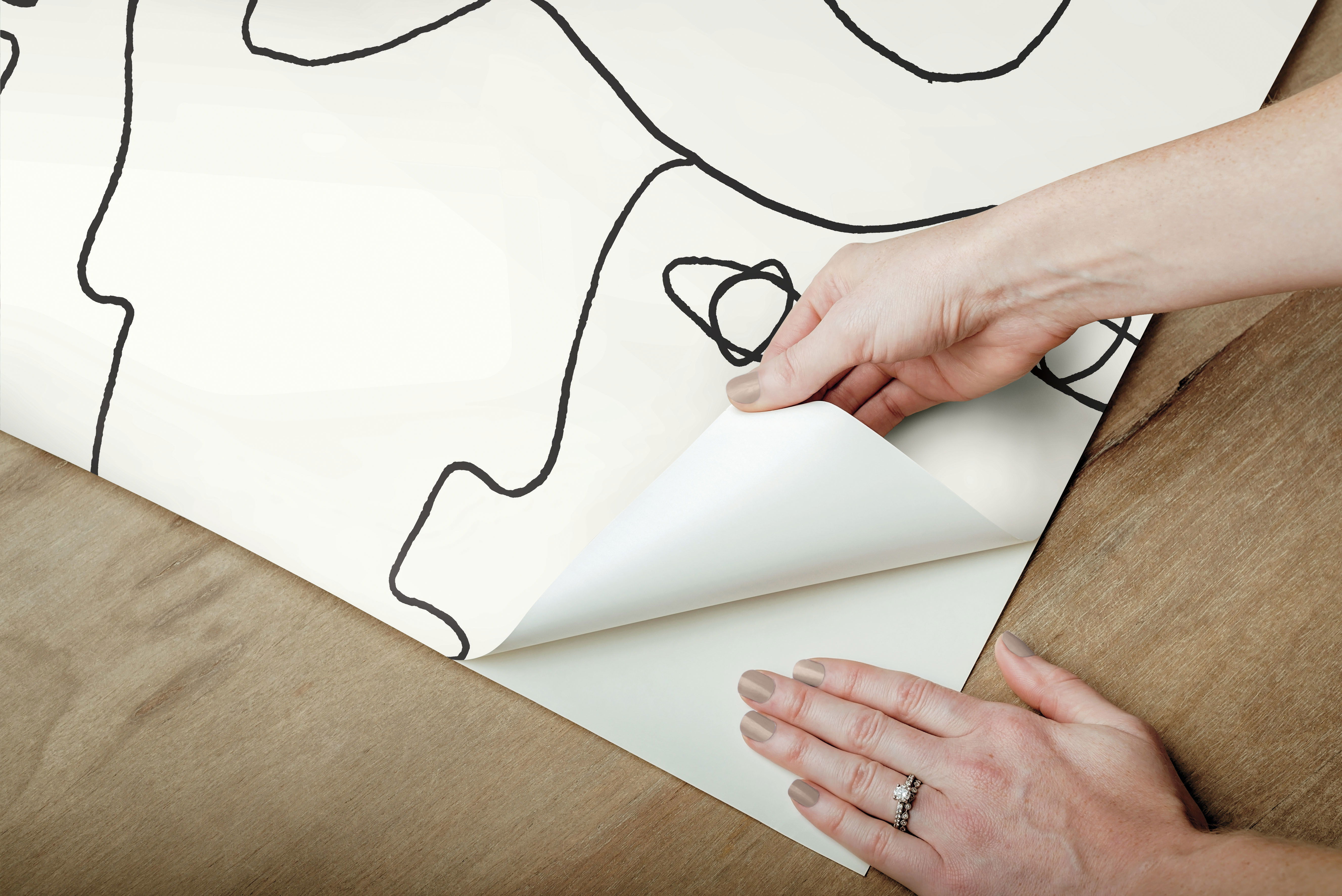 Pablo Portraits Black Peel & Stick Wallpaper, by York Wall, 20' length x 1'8.5" width x 0.02" depth View 4