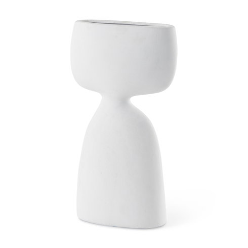 Tatum 11.6H Sculptural White Ceramic Vase