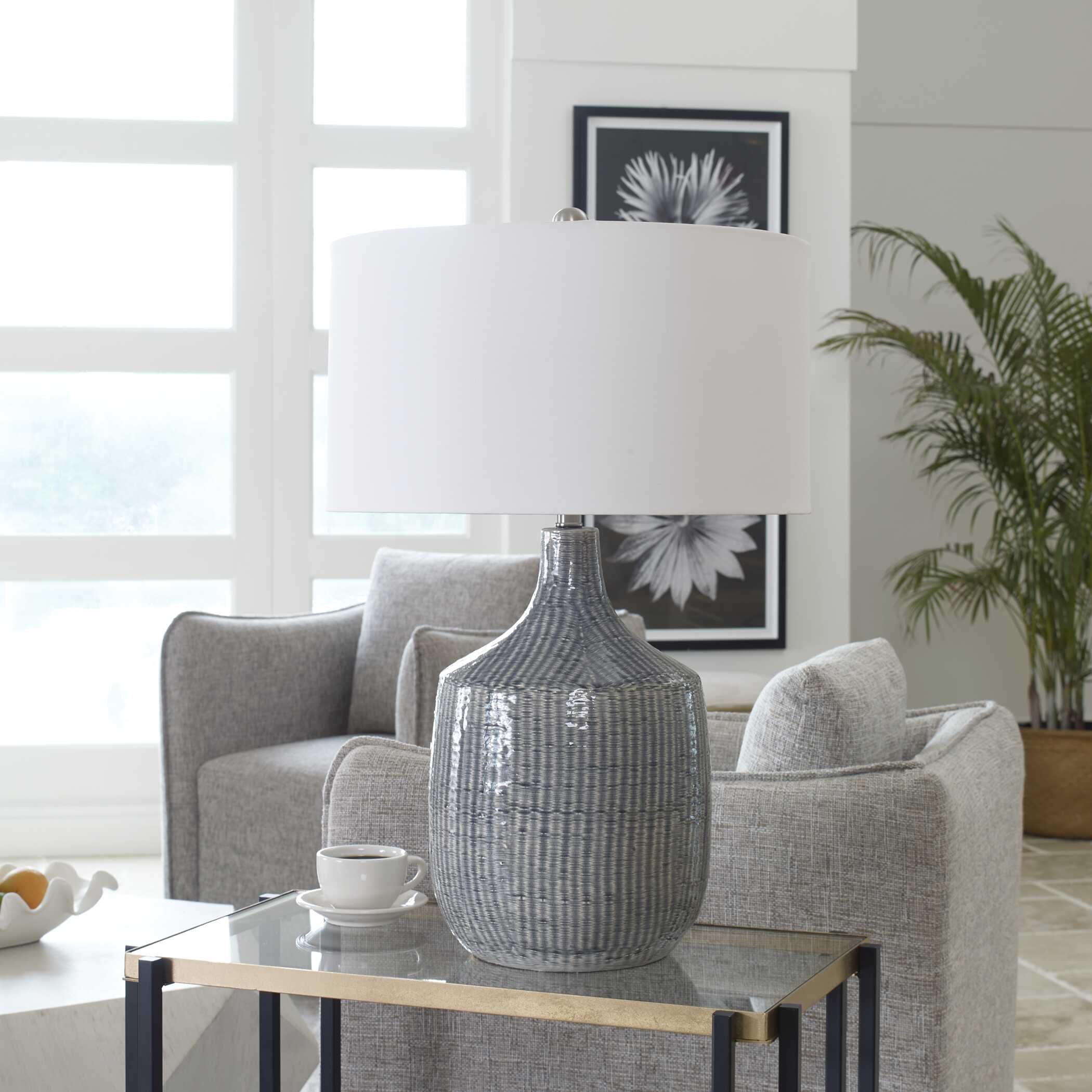 Felipe Distressed Gray Table Lamp large image 