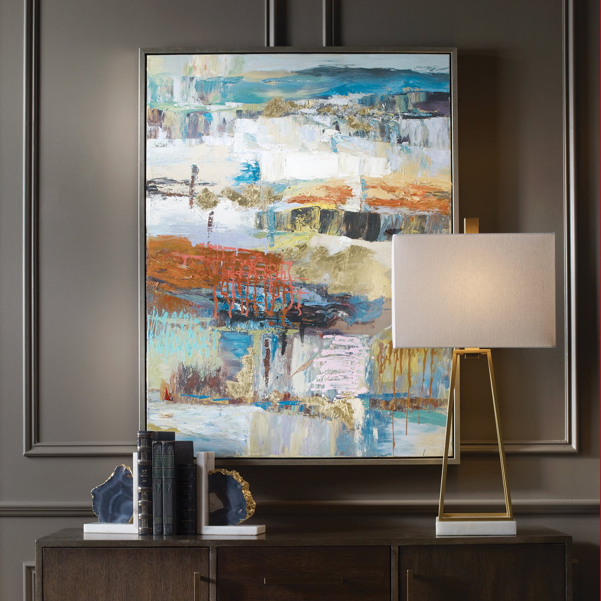 Fiesta Hand Painted Canvas, Art by Uttermost, 37.25" width x 49" height x 1.75" depth View 2