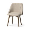 Ronald I Cream Fabric Wrap Brown Wooden Base Dining Chair thumbnail 0