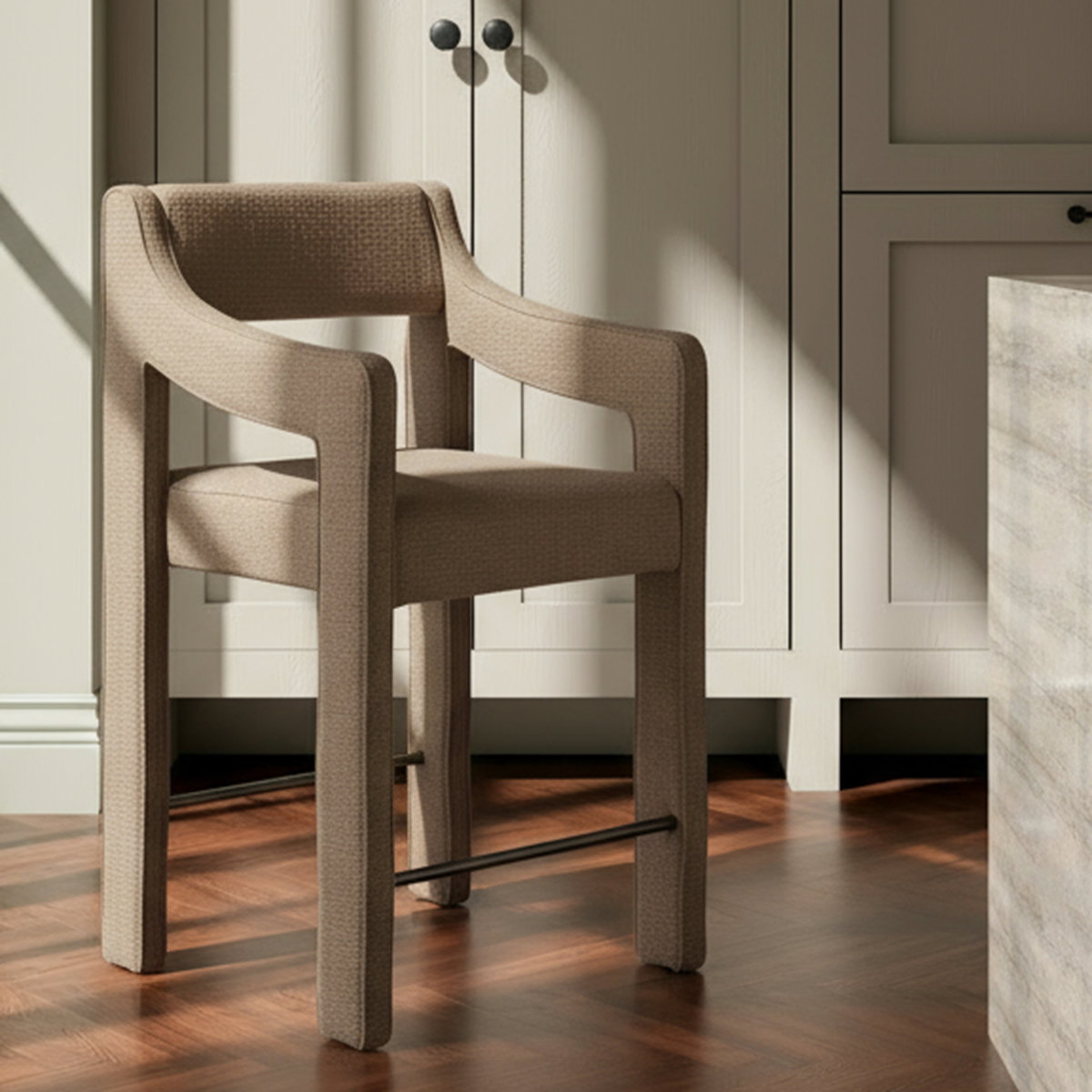 Elise Counter Stool Ochre, Counter & Bar Stool by Moe's Home, 22" width x 39.4" height x 22.4" depth View 8