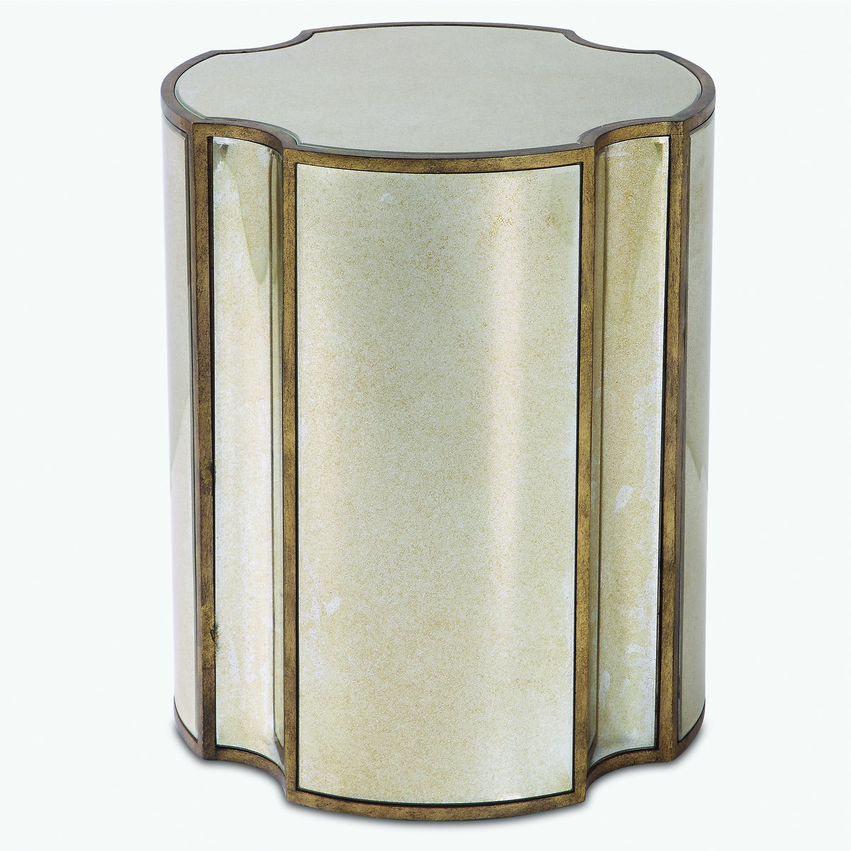 Harlow Mirrored Accent Table, Side & End Table by Uttermost, 20" width x 24" height x 20" depth View 1