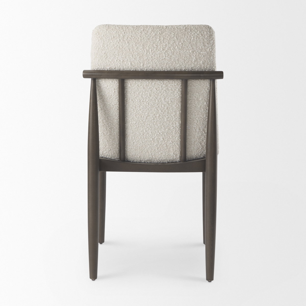 Cavett Curved Back Dining Side Chair | Cream Boucle with Dark Wood, Dining Chair by Mercana, 18" length x 25" width x 33.46" height View 8