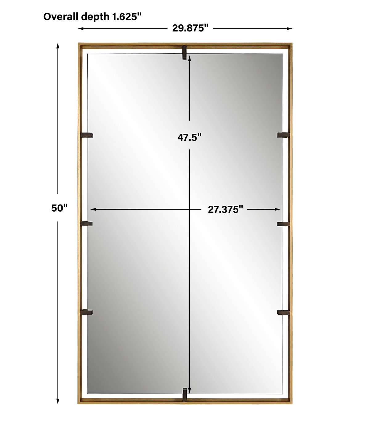 Egon Gold Wall Mirror, by Uttermost, 2'5.87" width x 4'2" height x 1.62" depth View 3