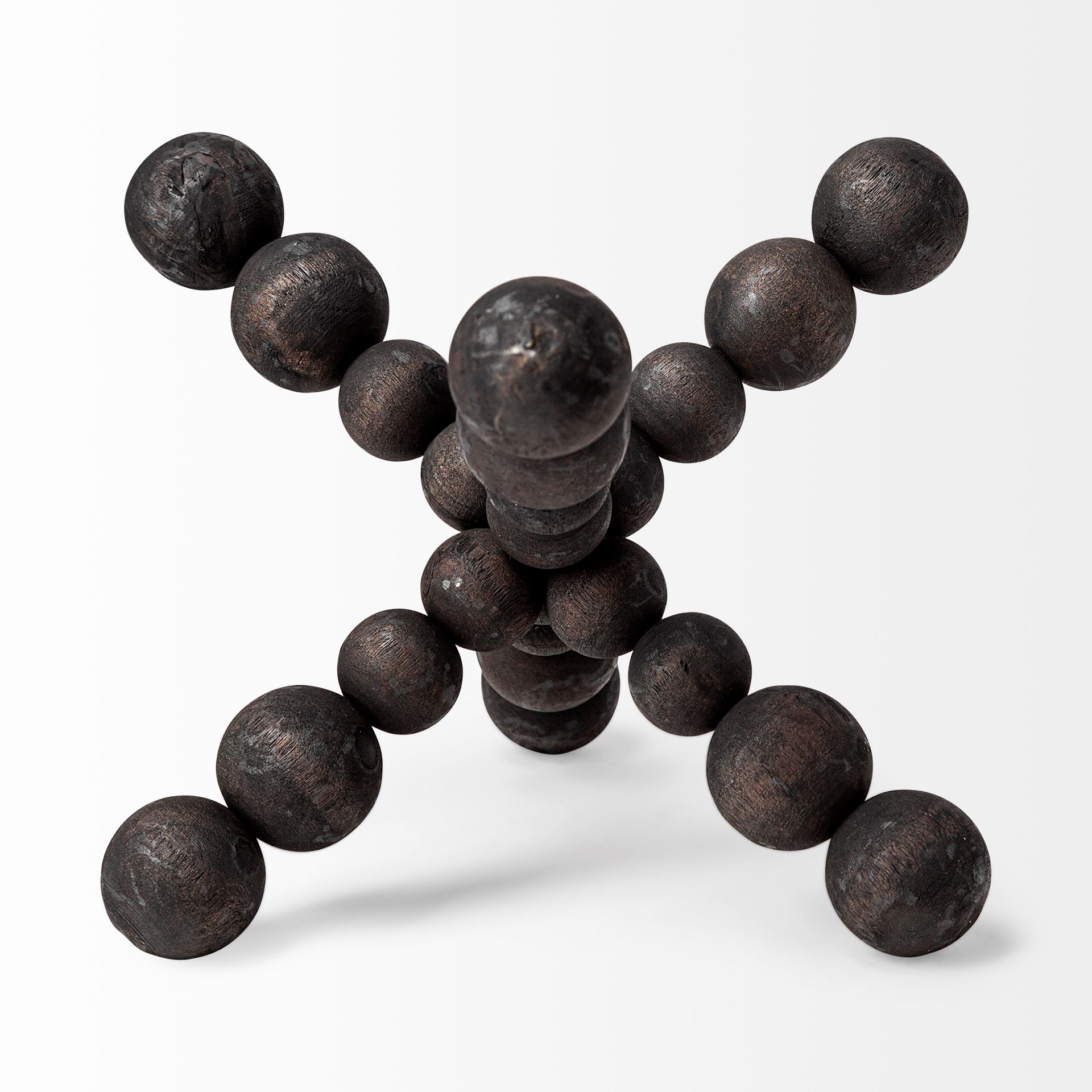 Carollan II (Large) 9L x 9W Black Geometric Wood Ball Jack, Decorative Object by Mercana, 9.06" length x 9.06" width x 9.06" height View 6