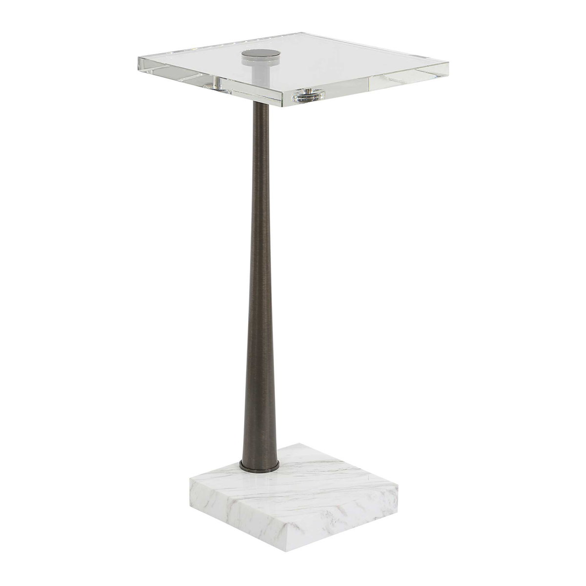 Pelton Marble Glass Drink Table, Side & End Table by Uttermost, 11" width x 24" height x 11" depth View 4