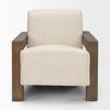 Sovereign Oatmeal Fabric Upholstered with Solid Wood Frame Accent Chair thumbnail 1