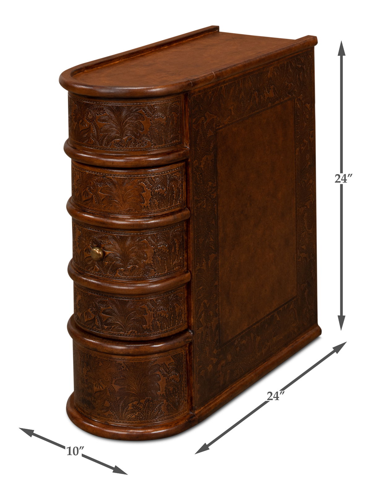 Barnes Leather Book Side Table, by Sarreid, 2' length x 10" width x 2' height View 17