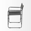 Direttore Curved Back Dining Side Chair | Black Leather with Black Iron, Dining Chair by Mercana, 19.25" length x 20" width x 31" height thumbnail 8