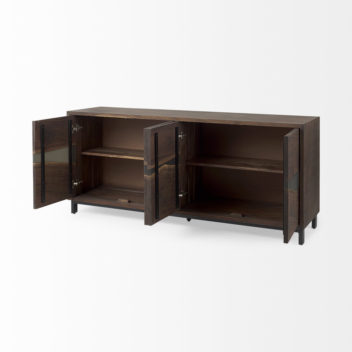 Hemlock 69L x 18W x 30H Brown Wood Sideboard, Sideboards & Buffet by Mercana, 68.9" length x 18.11" width x 29.92" height View 7