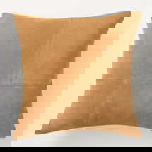 Online Designer Combined Living/Dining Pieced Suede Pillow Cover 20x20Golden Oak w Feather Down Pillow Insert