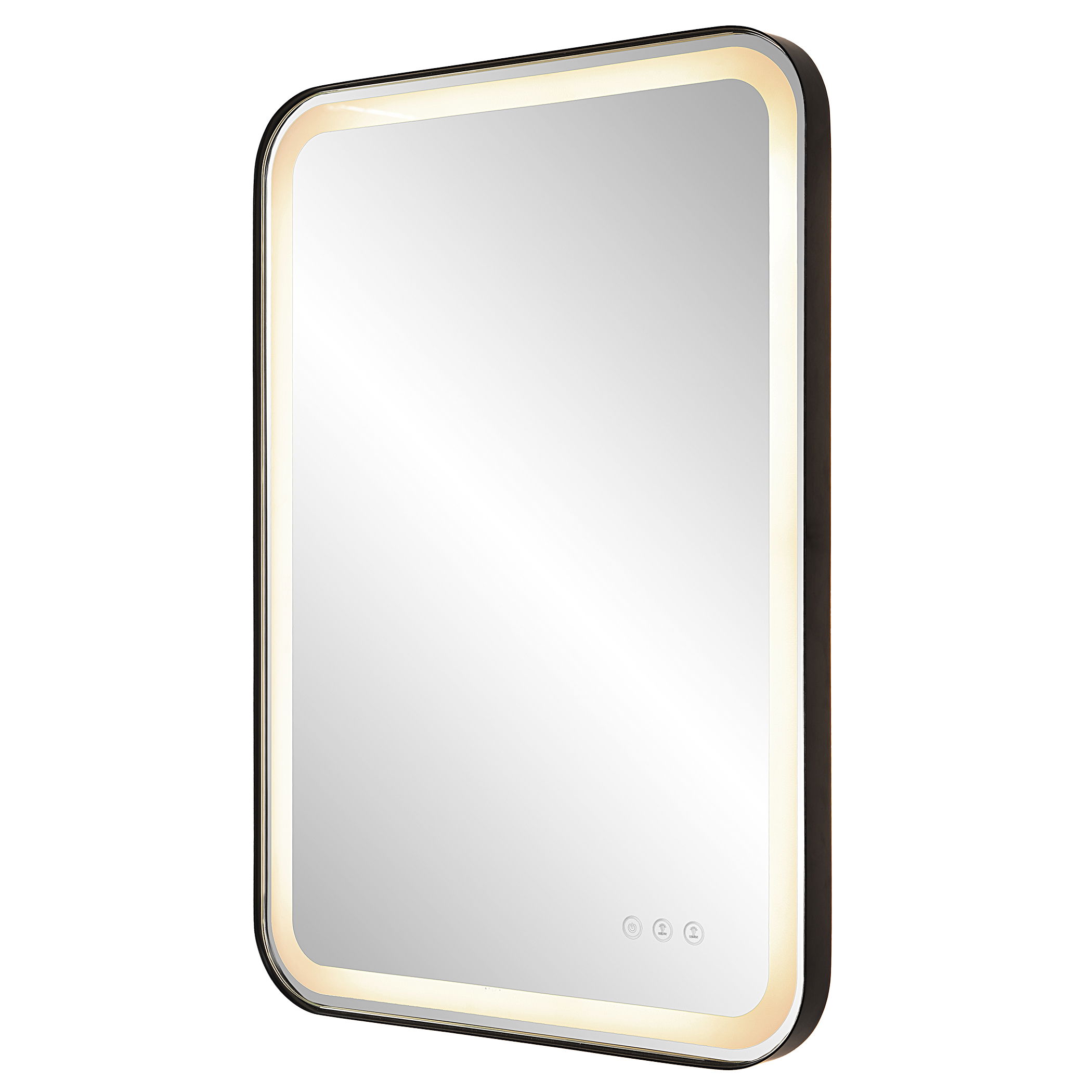 Crofton Lighted Black Vanity Mirror large image 