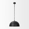 Karina 24' Round Matte Black Hammered Metal Dome Pendant Light, by Mercana, 24" length x 24" width x 17" height thumbnail 4