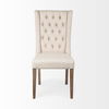 Mackenzie I Cream Plush Linen Covering Ash Solid Wood Base Dining Chair thumbnail 2