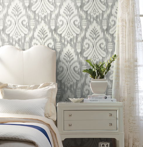 Hawthorne Ikat Grey Wallpaper