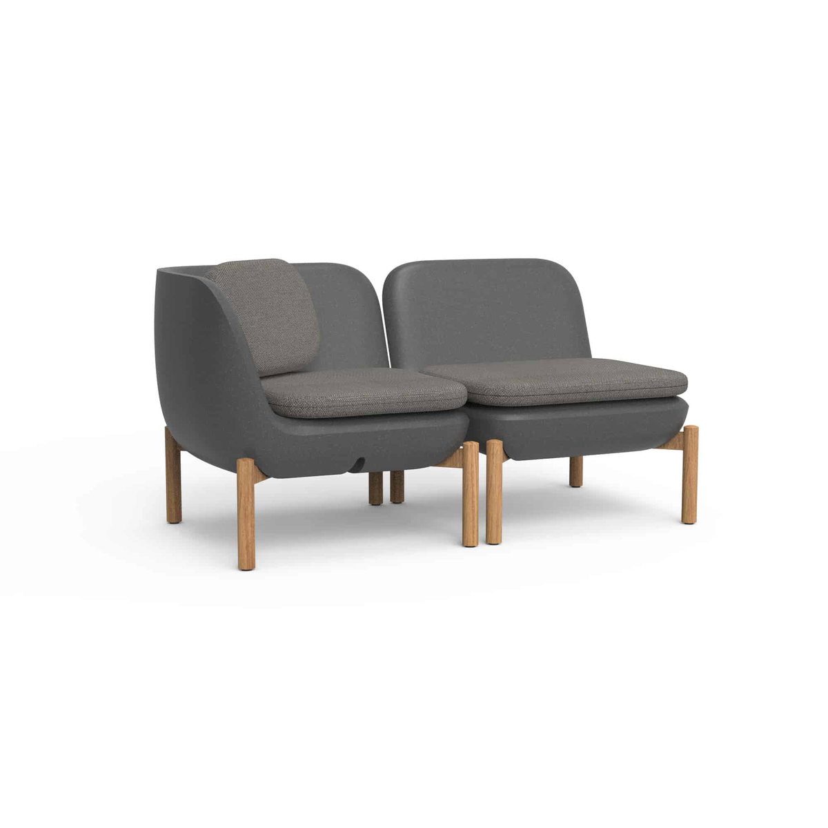 Inou Elements Modular Chaise, Outdoor Furniture by Crescent Garden, 4'5.3" width x 2'2.4" height x 2'3.8" depth View 5