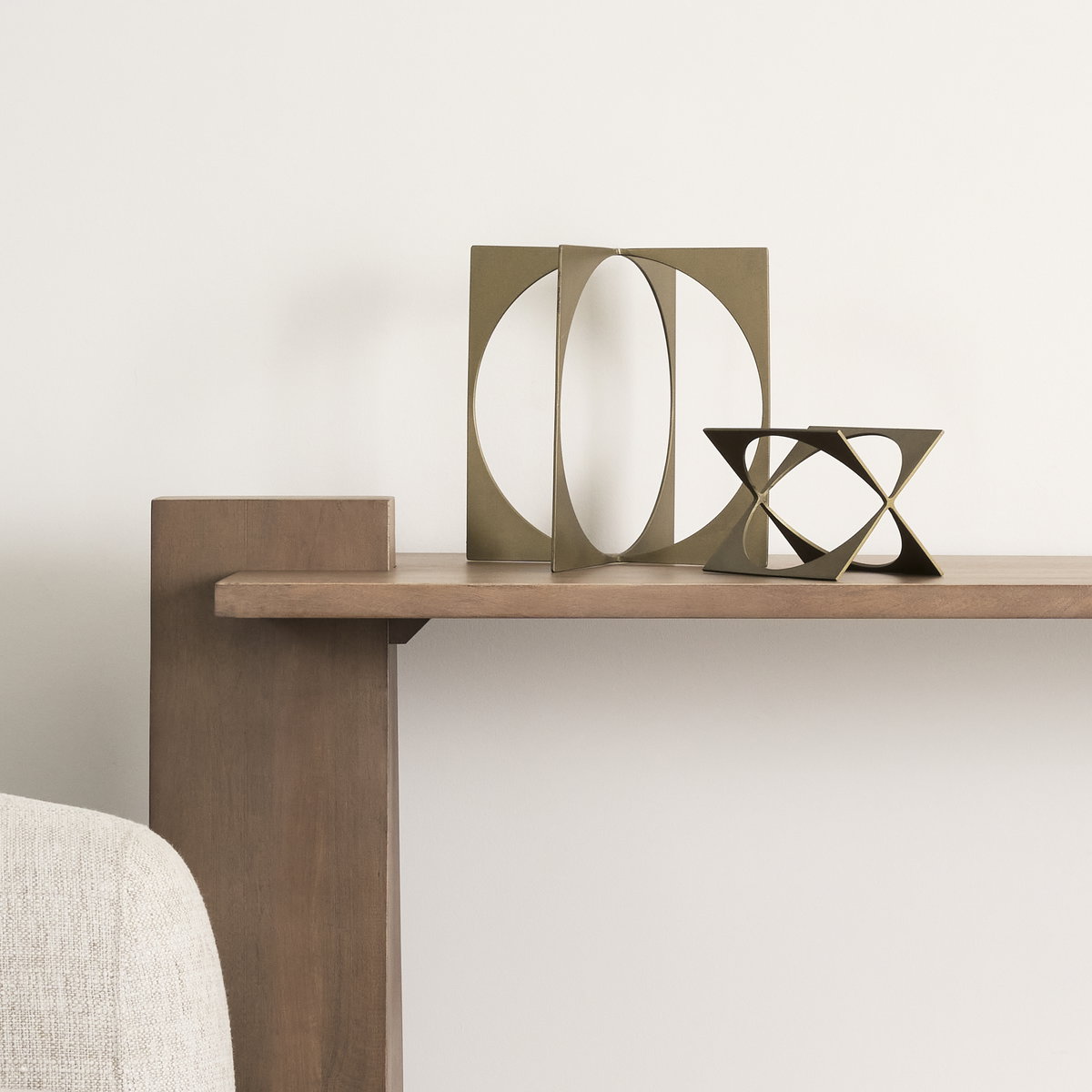 Lima II (Large) 10L x 10W Gold Geometric Decorative Object, by Mercana, 9.75" length x 9.75" width x 9.75" height View 2