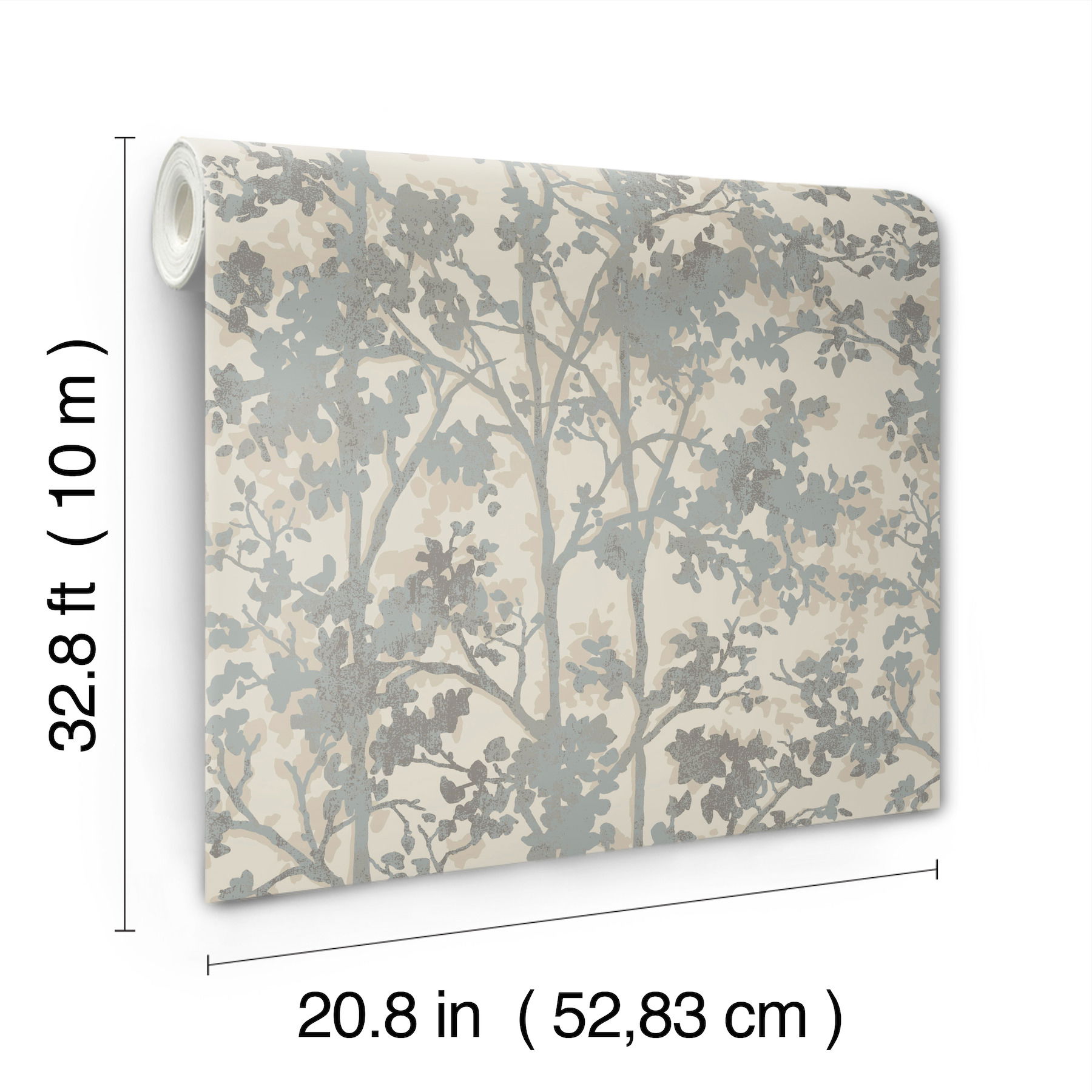 Shimmering Foliage Cream & Silver Wallpaper large image 