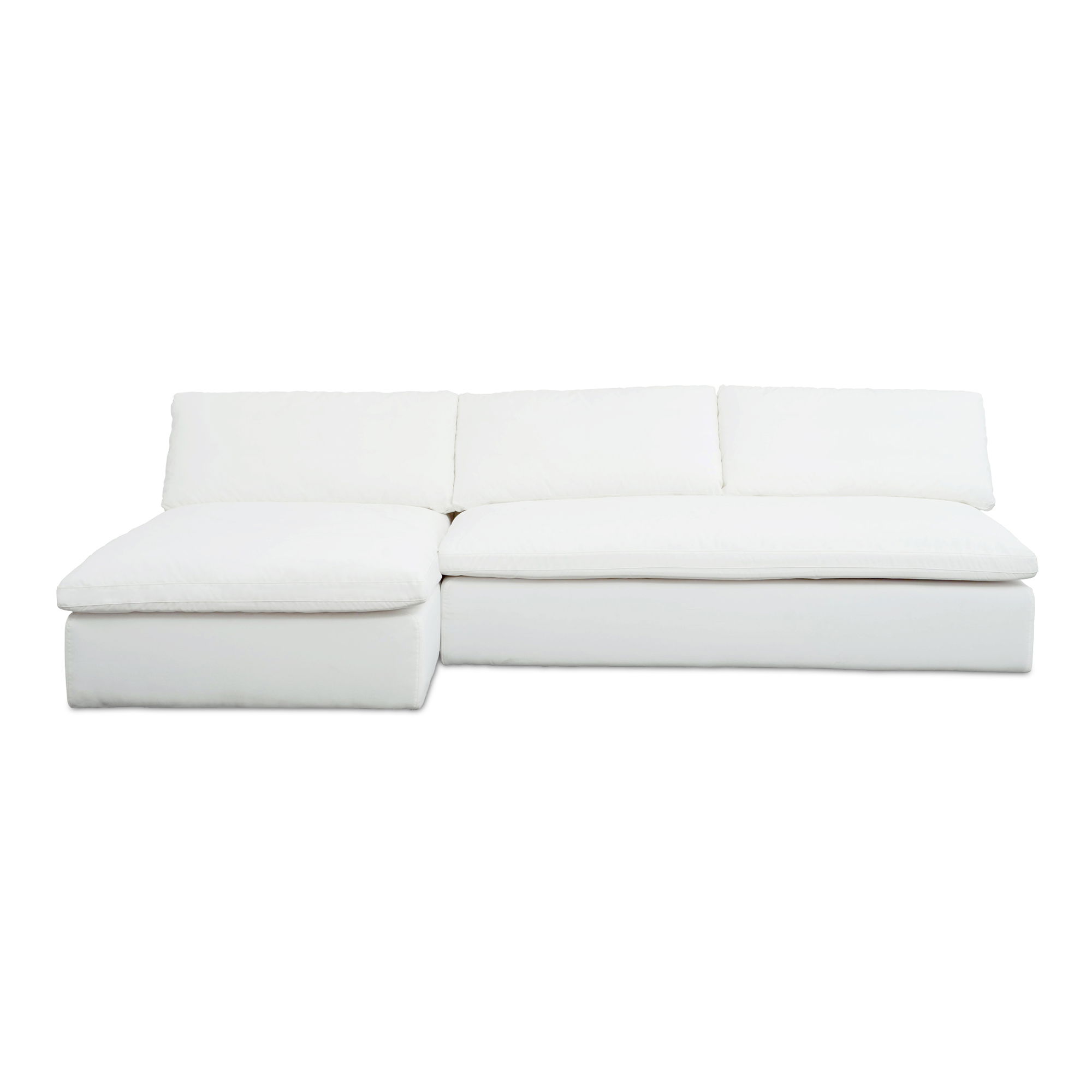 Miles Outdoor Modular 2 Piece White, Outdoor Furniture by Moe's Home, 9'6" width x 2'11.8" height x 5'5" depth View 1