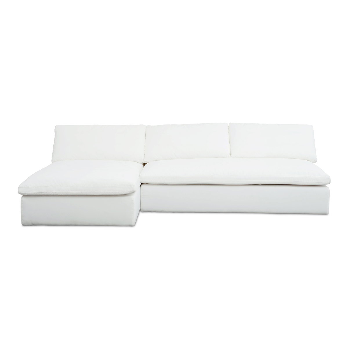 Miles Outdoor Modular 2 Piece White, Outdoor Furniture by Moe's Home, 9'6" width x 2'11.8" height x 5'5" depth View 1
