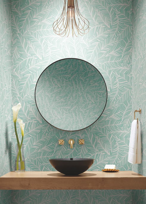 Rainforest Canopy Aqua Wallpaper