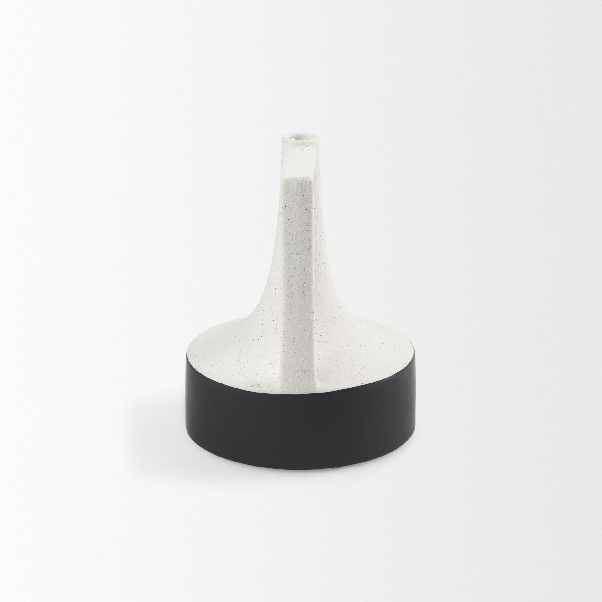 Burton 8.3H Small White and Black Ceramic Jug Vase, Decorative Jar by Mercana, 6.1" length x 6.1" width x 8.27" height View 6