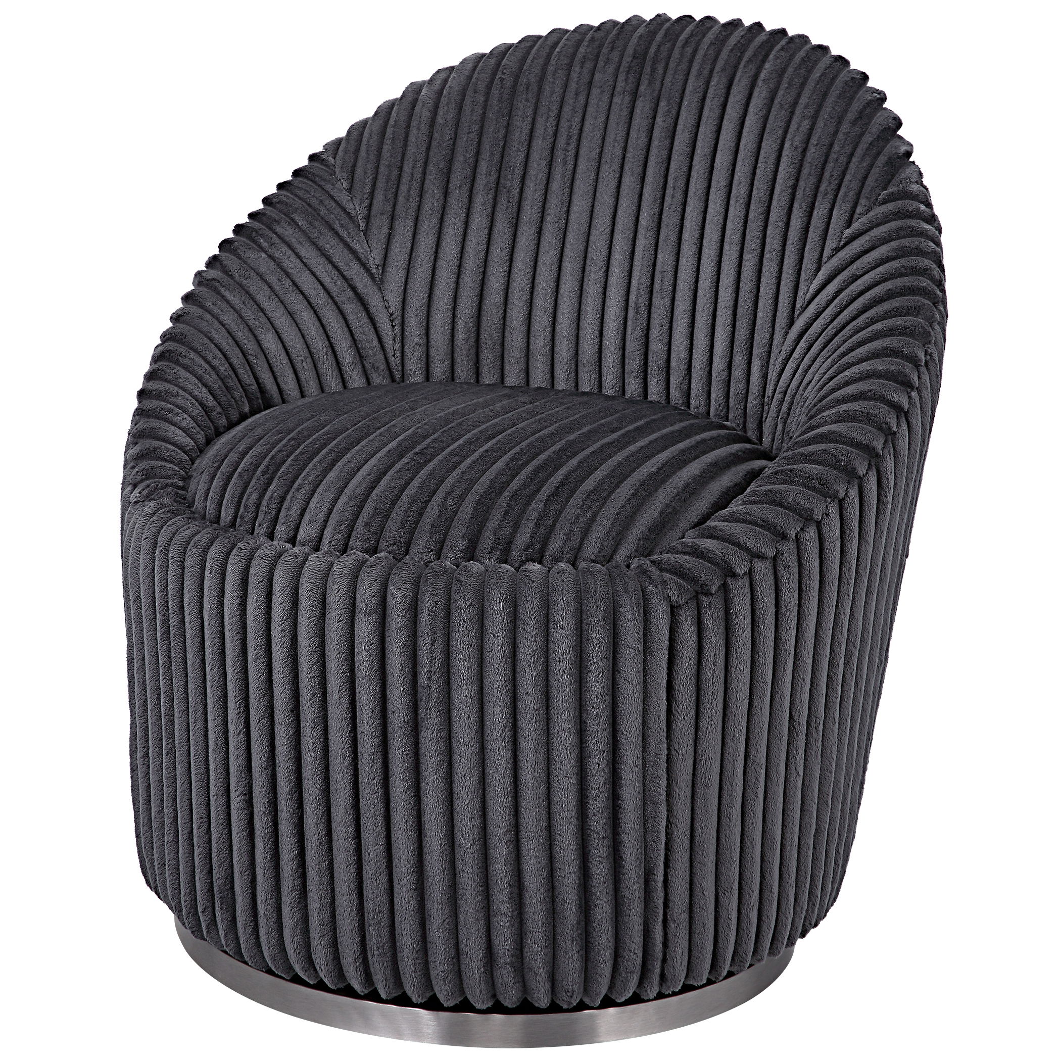 Crue Gray Fabric Swivel Chair large image 