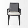 Clara Black Wood with Cream Fabric Seat and Cane Back Dining Chair thumbnail 4