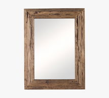 Online Designer Bedroom Reclaimed Pine Rectangular Wall Mirror, 36" X 48"