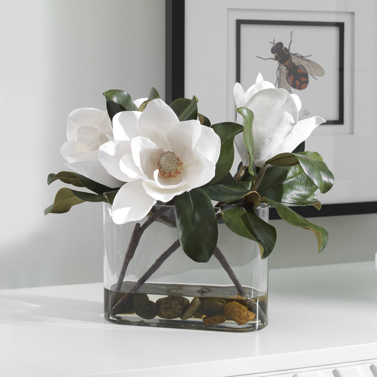 Middleton Magnolia Flower Centerpiece, Artificial Plants & Flower by Uttermost, 17.5" width x 15.75" height x 8.5" depth View 2