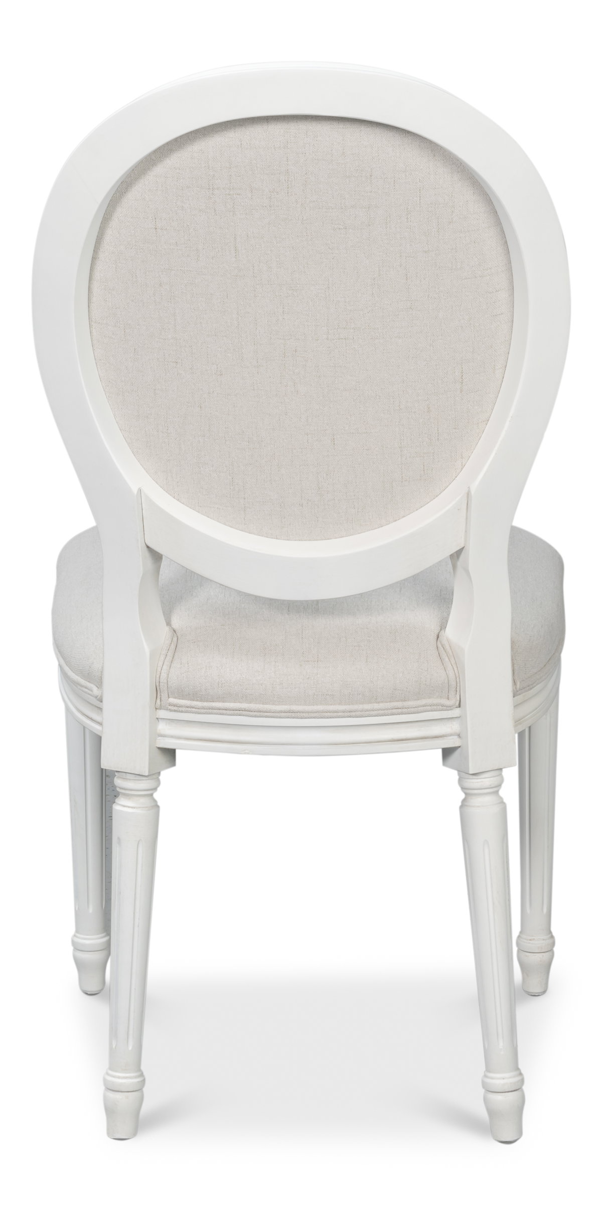 Hugo Oval Side Chair  Cortina White, by Sarreid, 1'11" length x 1" width x 3'2" height View 10