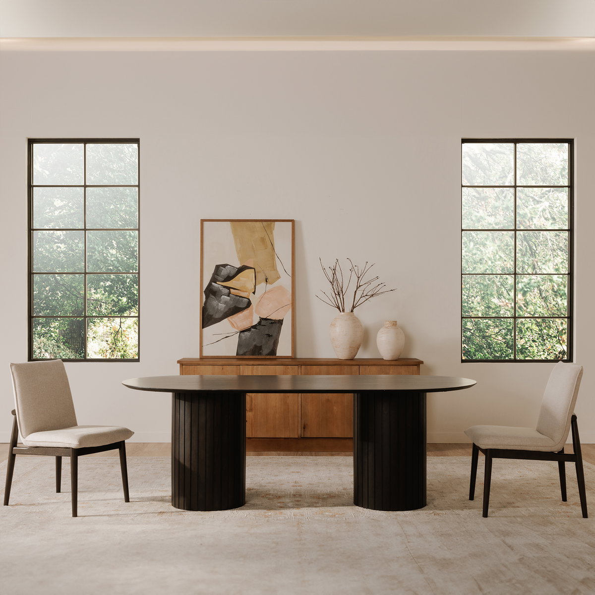 Povera Dining Table Black, by Moe's Home, 86" width x 30" height x 42" depth View 7