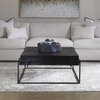 Telone Modern Black Coffee Table, by Uttermost, 35" width x 16" height x 35" depth thumbnail 2