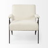 Vicunya Cream Fabric with Gun Metal Gray Metal Frame Accent Chair thumbnail 6