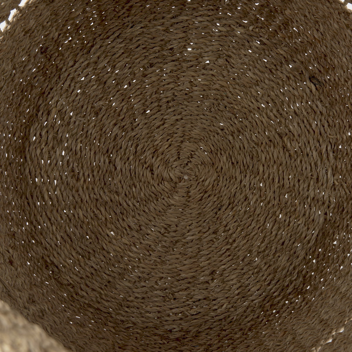 Hayes 17.7L x 17.7W x 11.8H (Set of 2) Medium Brown Seagrass Round Basket with Stripe Pattern, Bins & Basket by Mercana, 17.72" length x 17.72" width x 17.72" height View 6