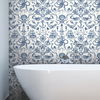 Deep Sea Toile Blue Wallpaper thumbnail 1