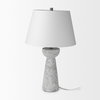 Julia  Gray Antique Painted Cement Table Lamp, by Mercana, 16" length x 16" width x 27" height thumbnail 3