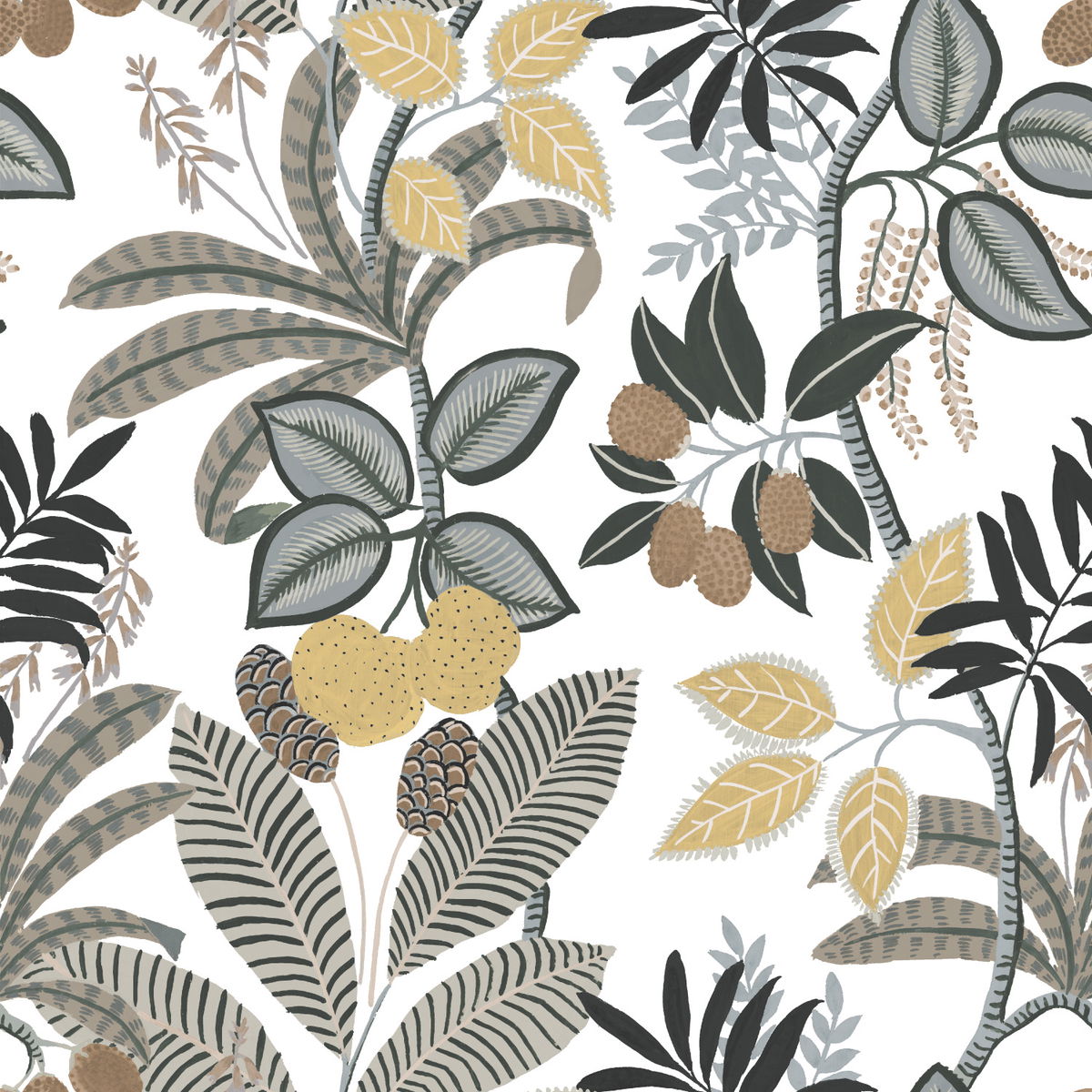 Funky Jungle Yellow Peel & Stick Wallpaper, by York Wall, 18'10.8" length x 1'6" width x 0.02" depth