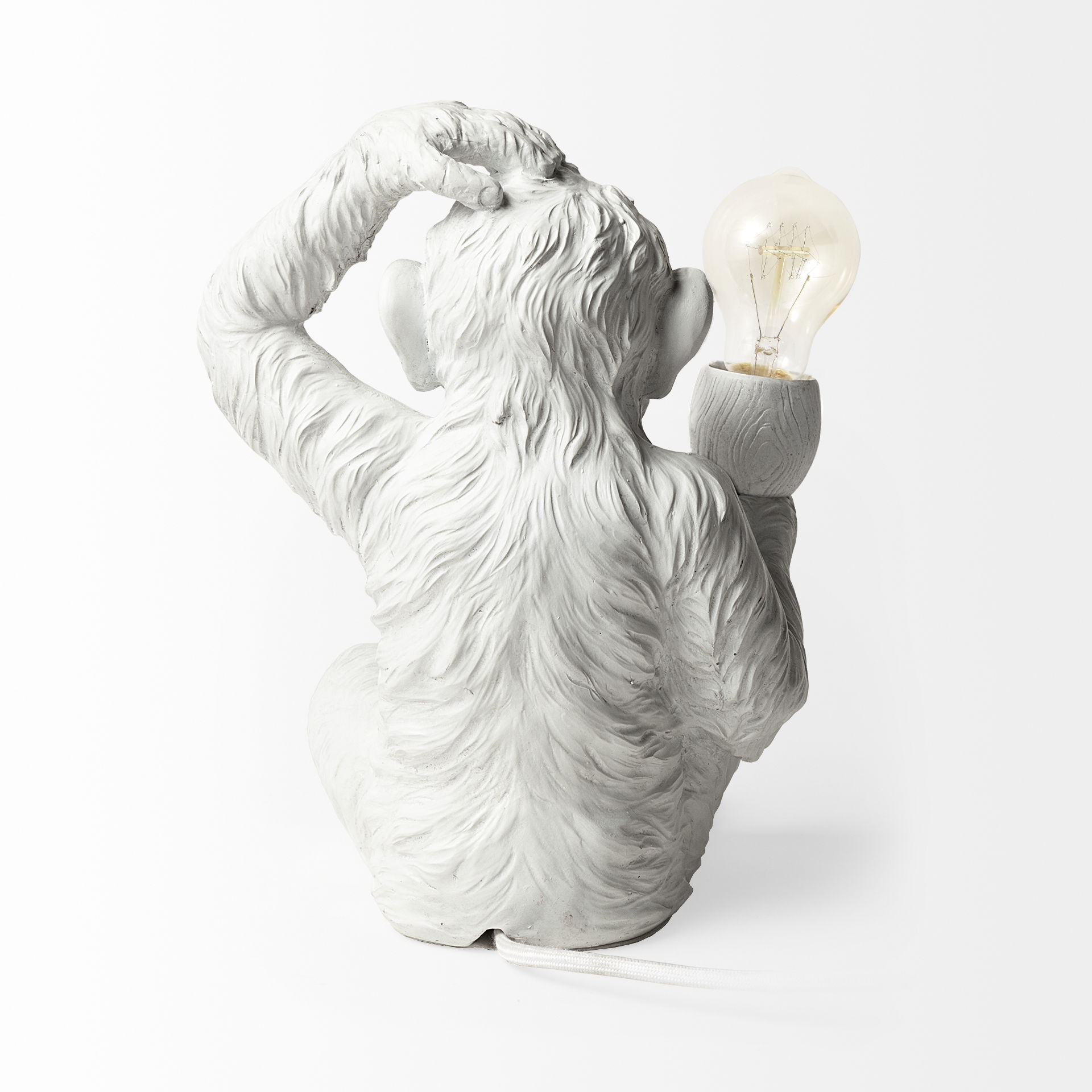Simia (12'H) White Resin Playful Monkey Table Lamp large image 