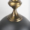 Willson  Black Iron with Antique Brass Dome Pendant Light, by Mercana, 17" length x 17" width x 29" height thumbnail 9