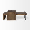 Maddox Set of 2 Brown Solid Wood Top Black Metal Base Nesting Coffee Tables thumbnail 6