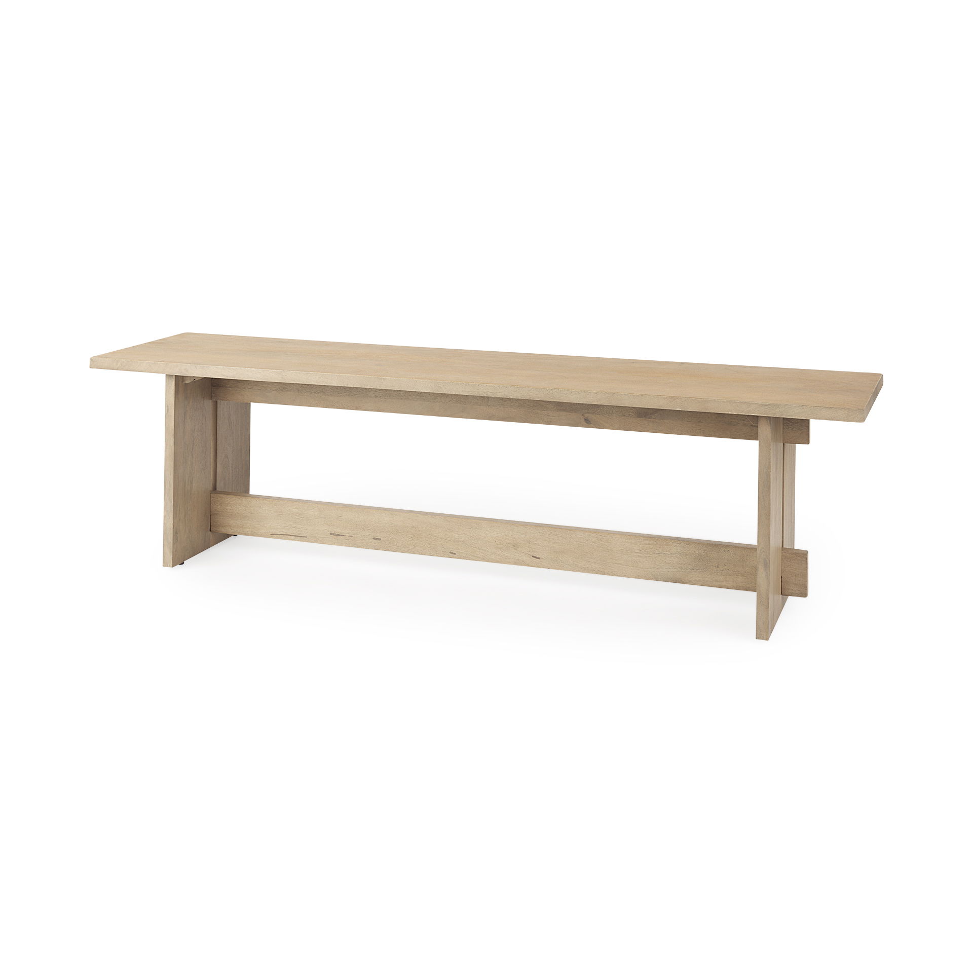 Aida 18H Light Brown Wood Dining Bench large image 
