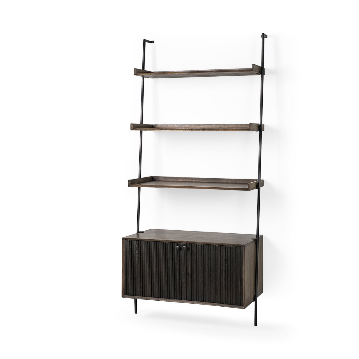 Grace 37.5L x 20W x 82H Two-Toned Brown Wood Three Shelf Shelving Unit, Shelving & Bookcase by Mercana, 37.5" length x 20" width x 82" height View 1