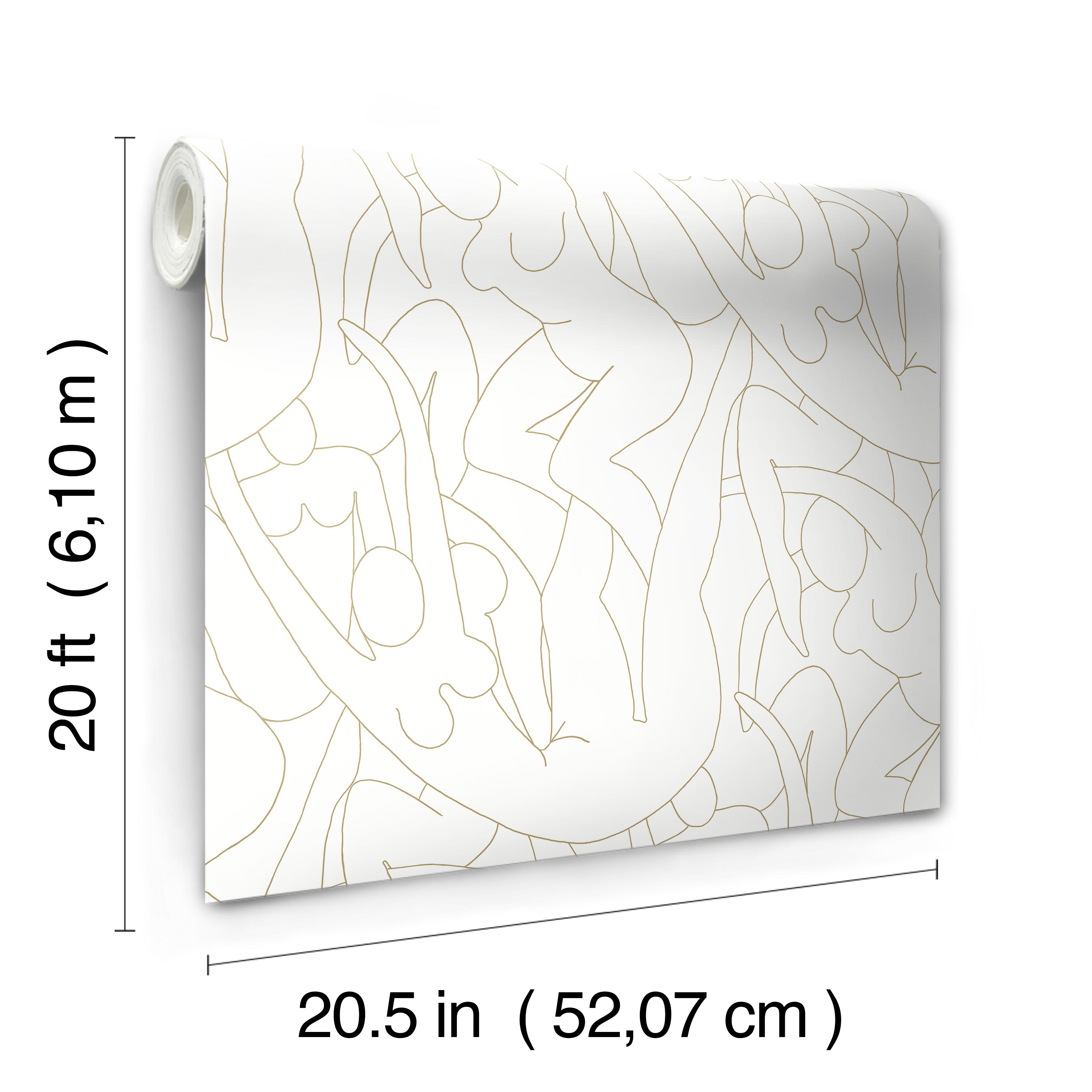 Head over Heels Gold Metallic Peel & Stick Wallpaper large image 