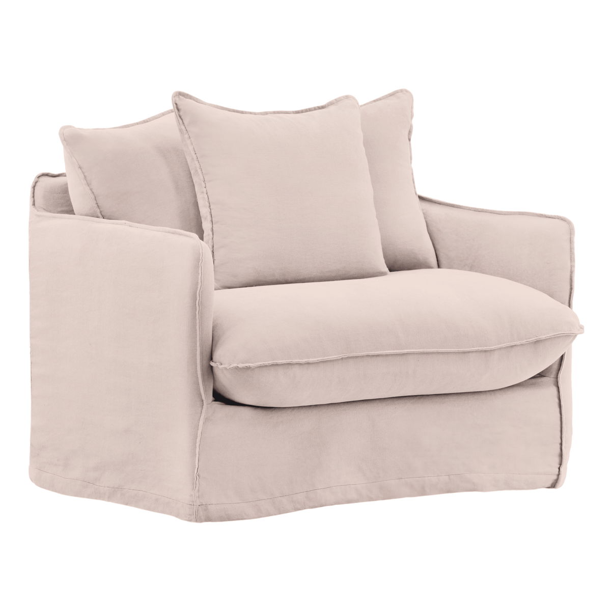 Lexia Sofa Chair Slipcover Natural, Sofas & Sectional by Dovetail, 41.7" width x 29.52" height x 37.8" depth