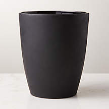 Online Designer Bathroom Rubber-Coated Black Wastebasket