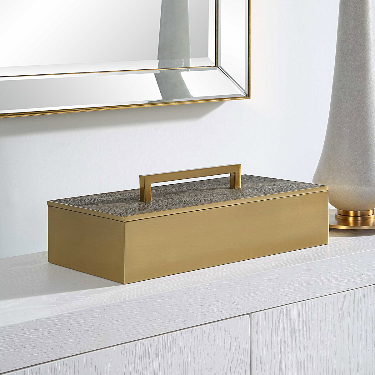 Wessex Gray Box, Boxe by Uttermost, 14" width x 4.75" height x 7" depth View 3