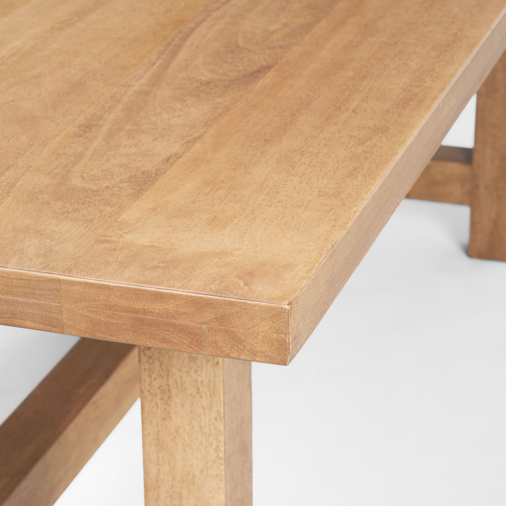Suke Rectangular Natural Wood Trestle Dining Table large image 