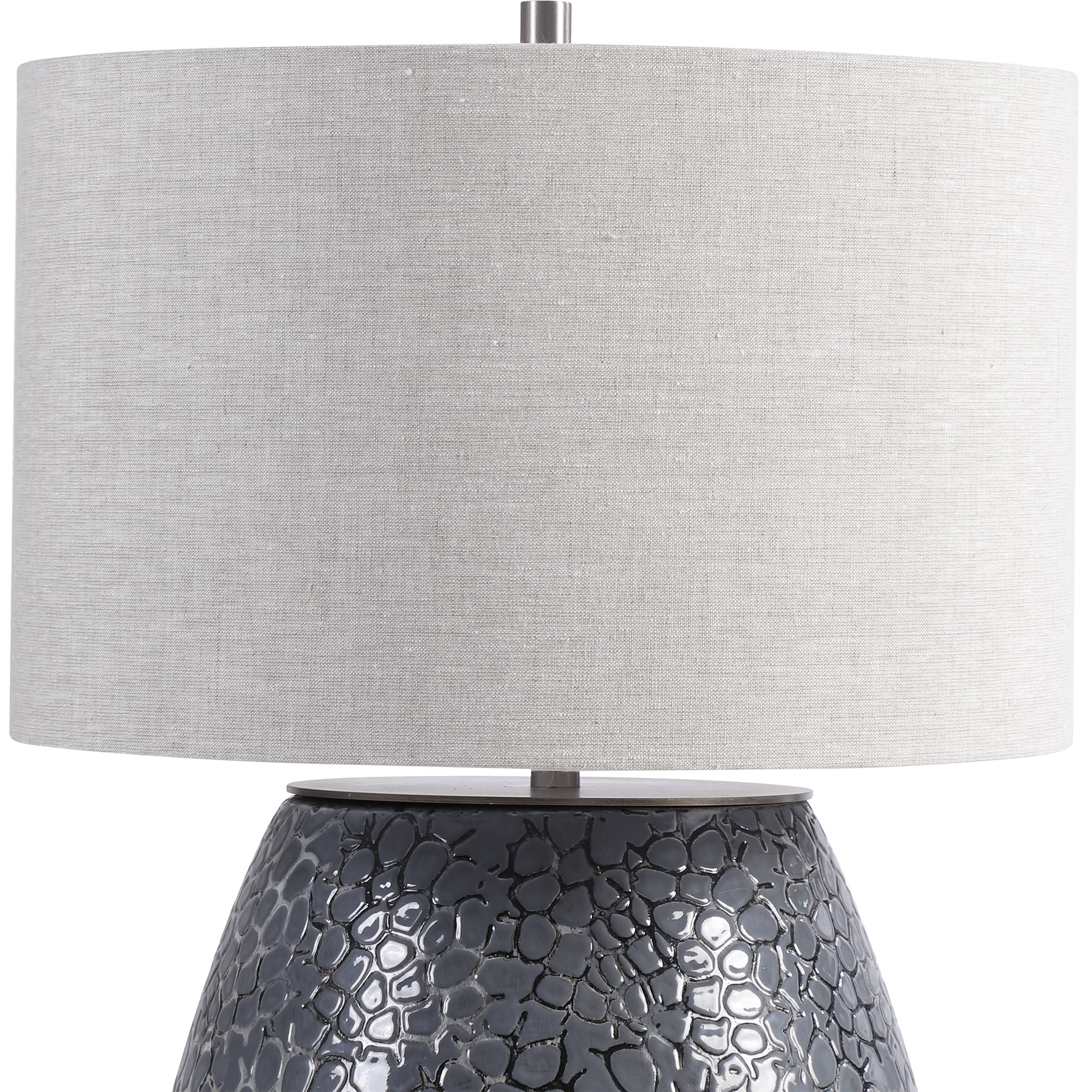 Pebbles Metallic Gray Table Lamp large image 